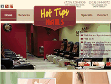 Tablet Screenshot of hottipsnailsandspa.com